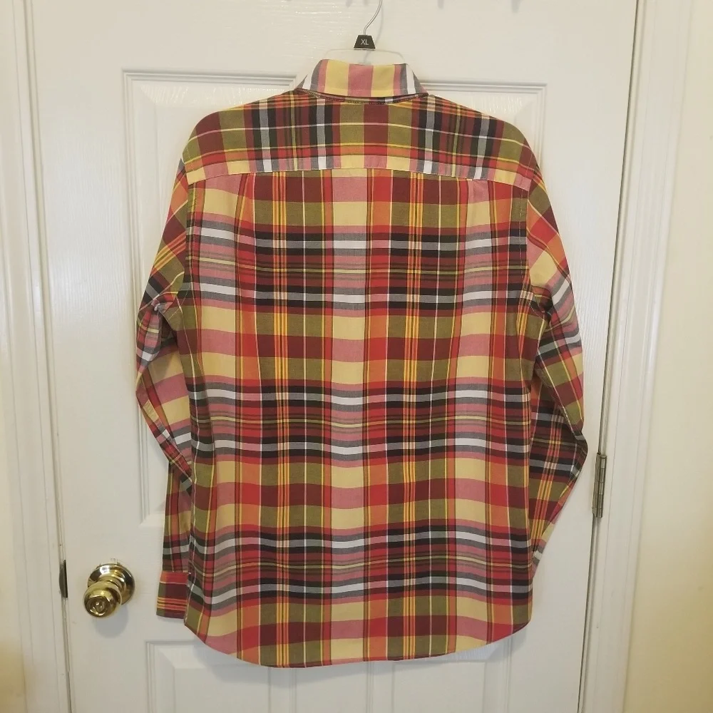 S JCrew mens plaid button up shirt